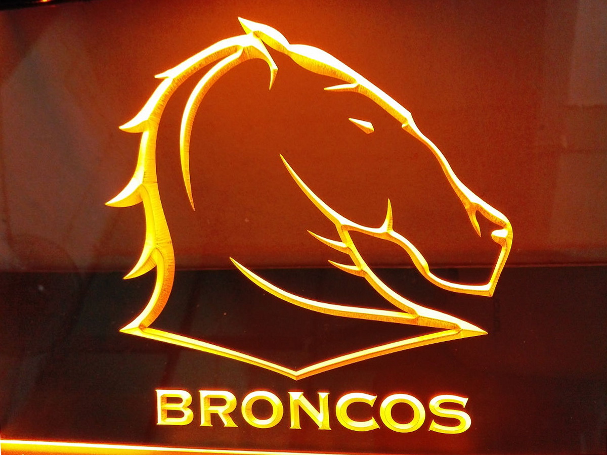 Brisbane Broncos LED Neon Flag Sign Large NRL